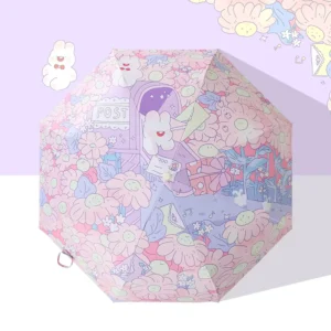 Automatic Folding Umbrella UV Protective Three-Fold Rain Umbrella