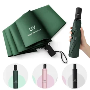 Automatic Folding Umbrella Windproof Rain Compact Travel Umbrella Direct Factory