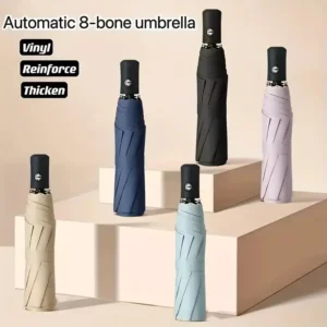 Automatic Folding Umbrella with Vinyl Coating Reinforced Frame and Thickened Fabric