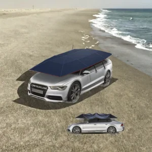 Automatic Folding Waterproof Car Tent Umbrella with 90% UV Protection, PVC and Non-Woven Fabric, Baby Shade