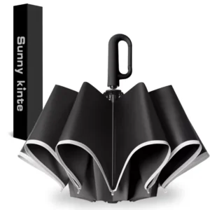 Automatic Inverted Folding Umbrella for Men and Women, Reflective Windproof