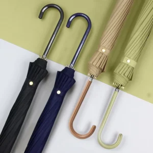 Automatic Iron Hook-Handle Straight Large Double Sun Umbrella