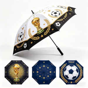 Automatic Open 190T Pongee Fabric 30 Inches Large 14mm Fiberglass Frame Windproof 75mph Sports Event Custom Print Golf Umbrella