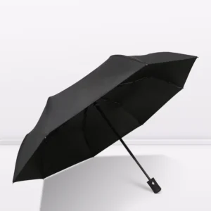 Automatic Open Close Mini Pocket Sunshade Waterproof Pongee Full Black UV Block Layer Windproof All Weather Fold Umbrella