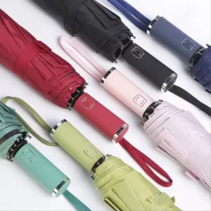 Automatic Open Close Reverse LED Umbrellawith Reflective Strip 3-folding Business Reverse Umbrella With Light