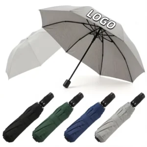 Automatic Open Compact Travel Umbrella Custom Branded 3-Folding Umbrella with Logo