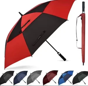 Automatic Open Extra Large Oversize Double Vented Canopy Waterproof Windproof Stick Golf Umbrella 007
