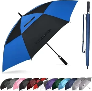 Automatic Open Extra-Large Oversize Golf Umbrella, Double Vented Canopy, Waterproof, Windproof, Strong, Custom Logo