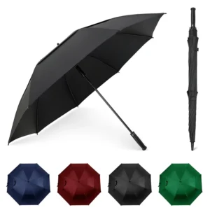 Automatic Open Fiberglass Straight Umbrella, 190T Pongee Waterproof Fabric, Extra Large, Custom Logo
