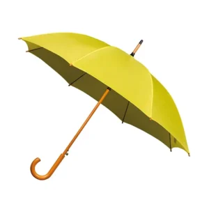 Automatic Open Straight Umbrella for Adults Wooden Stick Polyester Material with Hook