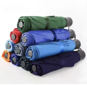 Automatic Open Waterproof Windproof Three-Fold Travel Umbrella with Custom Colors and Logo