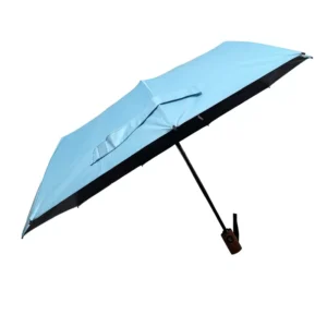Automatic Open and Close Three-Fold Umbrella Black UV Protection Coating