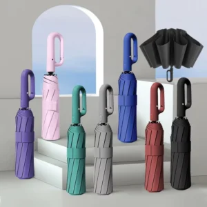 Automatic Protection Sunshade 8-Rib 3-Folding Umbrella for Sun and Rain