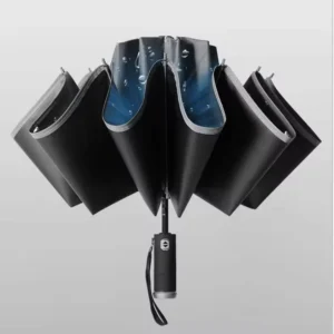 Automatic Reverse LED-Light Umbrella with Reflective Stripe, 3-Fold, 10-Rib, Windproof