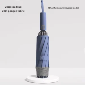 Automatic Reverse Minimalist Umbrella Silicone Tape Edge 280T Fabric Business Advertising 10-Rib