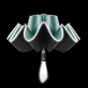 Automatic Reversed Reflective Flashlight Sun and Rain Umbrella