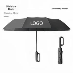 Automatic Ring Lock Oversized 10-Rib Thickened Black-Coated Dual-Purpose Sun and Rain Umbrella