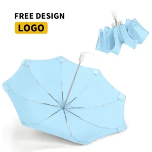 Automatic Round-Corner Umbrella, Anti-Rebound, Auto-Close, UV Blocking, Black Coating, Sun and Rain