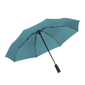 Automatic Three-Folding Umbrella, Black Coating, 105 cm, Solid Color, Automatic Open