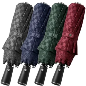 Automatic Three Folding Umbrella with Logo 10K Nylon Multi Color Business Gift