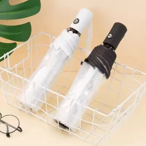 Automatic Three-Folding Women’s Transparent Windproof Rain Umbrella