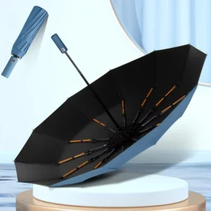 Automatic UV Colorful Windproof Folding Umbrella, Custom Logo, Rain and Sun Protection
