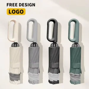 Automatic Umbrella Ring Buckle Windproof Folding Umbrella Hands Free Umbrella Custom logo UV Protection Umbrellas