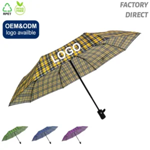 Automatic Windproof Three-Folding Umbrella with Custom Logo