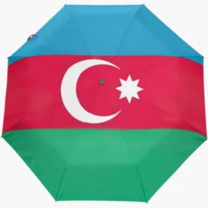 Azerbaijan Flag Printed Fully Automatic Umbrella