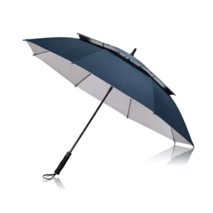 BSCI Factory Large Double-Layer UV-Coated Golf Umbrella, Windproof Pongee, Straight, Custom Logo
