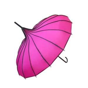 BSCI Factory Manual Open J-Handle Solid-Color Pagoda Straight Umbrella for Business Travel