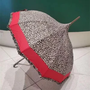 BSCI Factory Manual Open Pagoda Shape Straight Umbrella with Digital Printing for Business Travel and Advertising Promotion