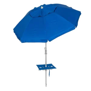BSCI Factory Reusable 3M 160G Polyester Compact Beach Umbrella Custom-Print Logo Zinc 6.5 ft Tilt Beach Umbrella