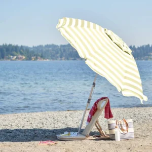 BSCI Factory Reusable 7.5Ft 170T Polyester UPF50+ Custom-Printed Beach Umbrella