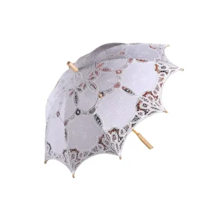 Baby Lace Umbrella White Beige Embroidered Cotton Umbrella Newborn Auxiliary Shooting Props