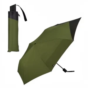 Back Protect Folding Umbrella Khaki and Black UV Protection 55cm Large Commuting School Umbrella