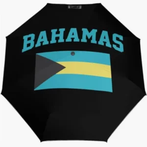 Bahamas National Flag Emblem Pattern Neutral Color Fully Automatic Folding Umbrella Rainproof Sunproof