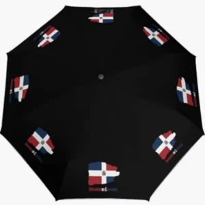 Balanced Color Dominican Republic Rainproof Sunproof Umbrella National Flag Emblem Pattern Print Fully Automatic Umbrella