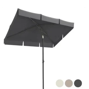 Balcony Adjustable Polyester Aluminium UPF50+ Waterproof Rectangular Sunshade Patio Garden Beach Umbrella