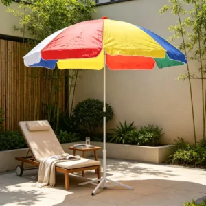 Balcony Railing Mount Clamp Sun Umbrella 120cm 130cm Multicolor Adjustable Folding Outdoor Shade Parasol