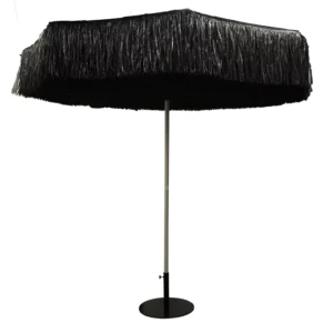 Bali Bloom Parasol Straw Umbrella White Black PP Polyester Waterproof Reverse Patio Sunshade