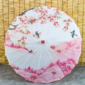Bamboo-Rib Silk Cloth Chinese-Style Flower Umbrella for Photography, Ceiling Decoration, Wedding, and Dance