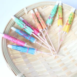 Bamboo Umbrella Picks for Fruit, Snacks, and Desserts