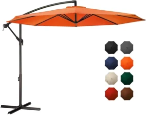Banana Cantilever Hanging Umbrella with Crank Outdoor Garden Patio Parasol