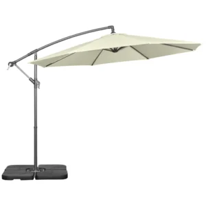 Banana Parasol Cantilever Umbrella Garden Cross Steel 3m Stainless Steel Frame