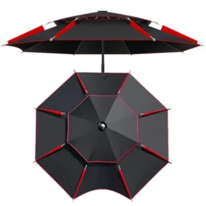Beach Fishing Umbrella Shade 1.8 2.6m Double-Layer Foldable Garden Parasol Windproof Outdoor Umbrella