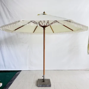Beach Mid Pole Umbrella 300cm Flower Outdoor Canopy Umbrella with Custom Jumbo Print Wall Mounted