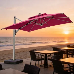 Beach Outdoor LED Starlight Umbrella, Restaurant and Patio Use
