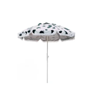 Beach Outdoor Patio Garden Folding Sun Umbrella with Metal Cloth Fabric
