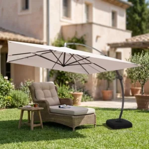Beach Square Cantilever Banana Umbrella for Outdoor Patio and Park Use
